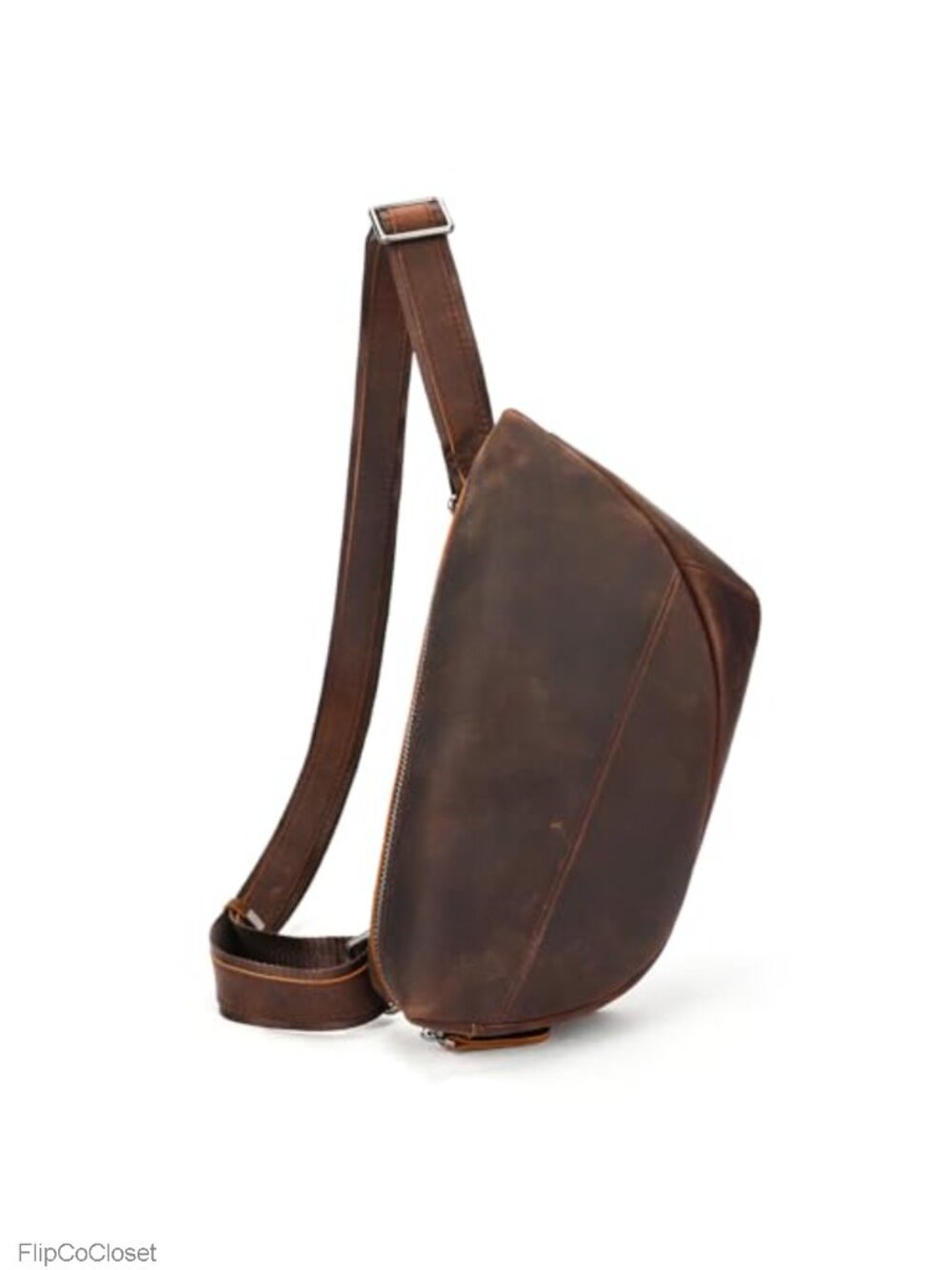 Genuine Leather Men Sling Bag Small Travel Crossbody Chest Bag Adjustable